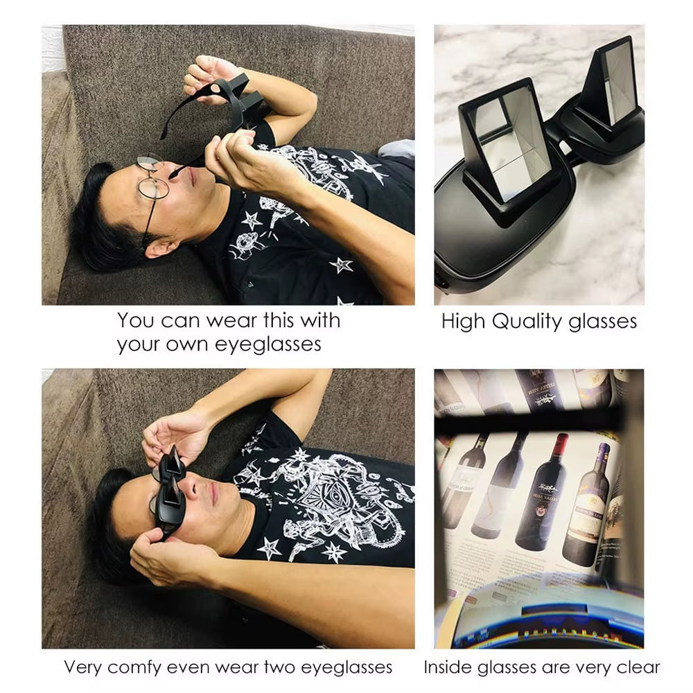 📖🛏️ Lazy Periscope Glasses – Read & Watch TV Comfortably While Lying Down! 😎✨